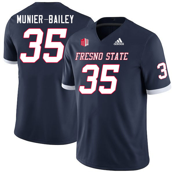 Men #35 Kemari Munier-Bailey Fresno State Bulldogs College Football Jerseys Stitched Sale-Navy - Click Image to Close